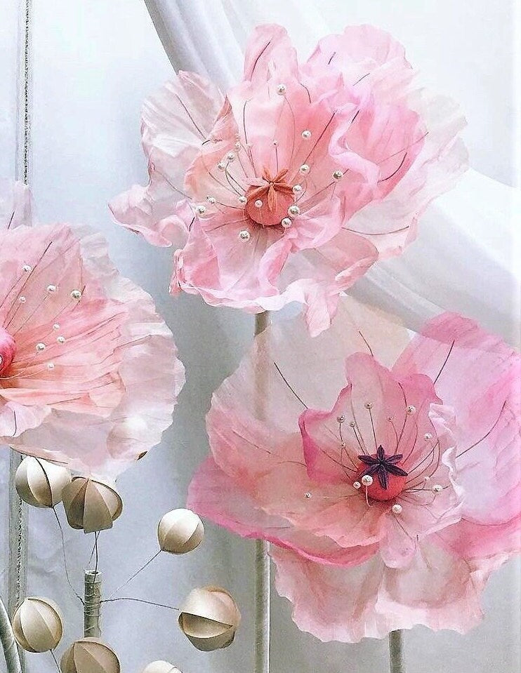 Giant Blooms 23OGF19 Organza Poppies