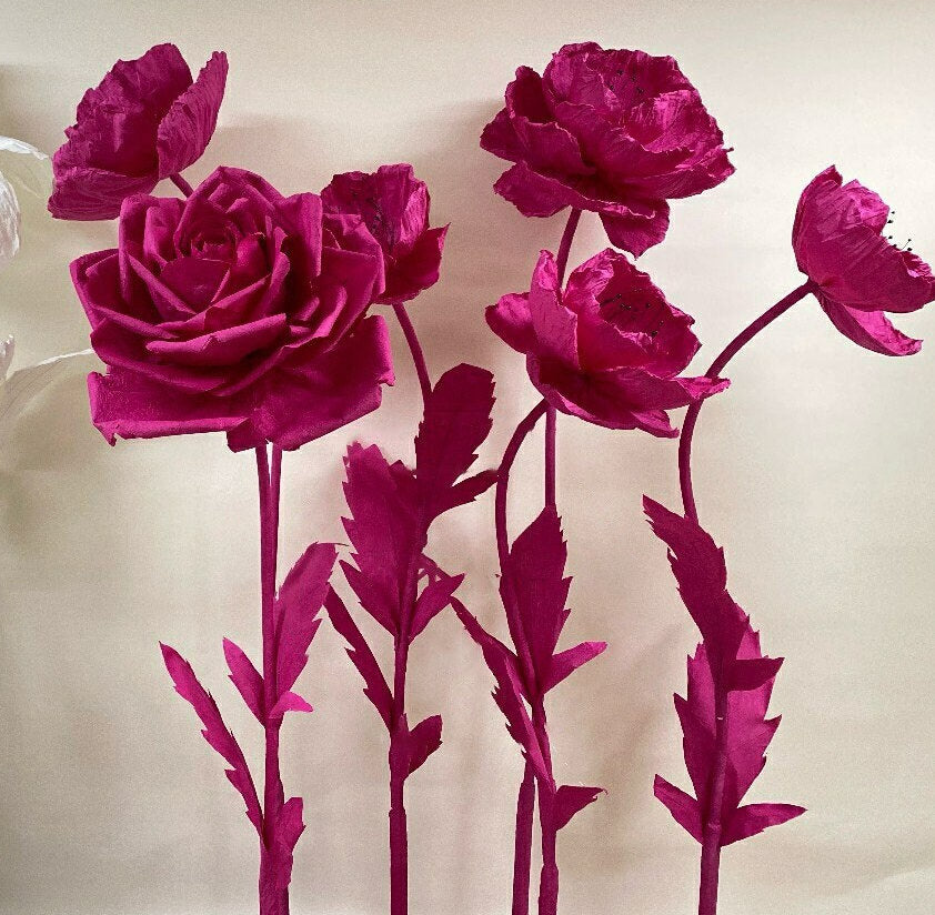 Giant Blooms 23PGF24 Paper Roses+Irises
