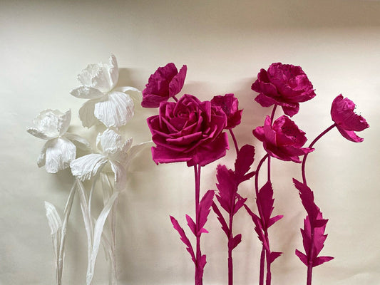 Giant Blooms 23PGF24 Paper Roses+Irises